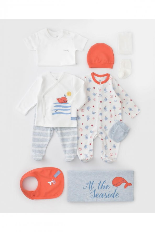 Bibaby Pirate Finny 10lu Hastane Çıkış Seti 63211 0-3 Ay Mavi