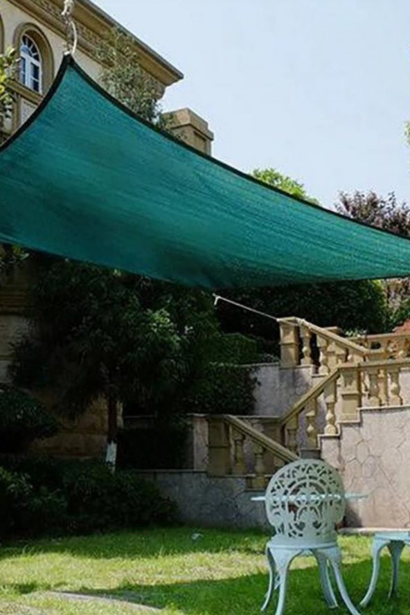 4x6 METRE GÖLGELİK FİLE  BALKON GÖLGELEME BEZİ UV KORUYUCU YEŞİL ÇİT ÖRTÜSÜ 75 YOĞUNLUK - 2