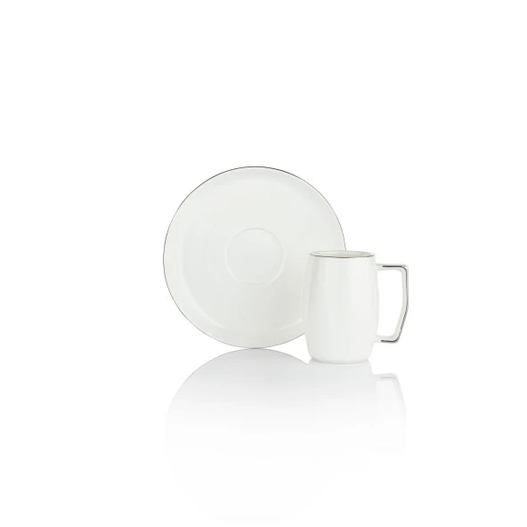 Schafer Flott 6 lı Kahve Fincan Takımı 12 Parça-Gümüş