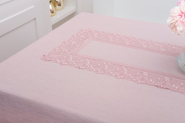 Finezza Gilda Lüx Dantelli Simli Kumaş Pudra Masa Örtüsü  160x220 cm -1467 - 3