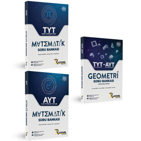 Rasyonel Yayınları TYT - AYT Matematik ve Geometri Soru Bankası 3lü Set