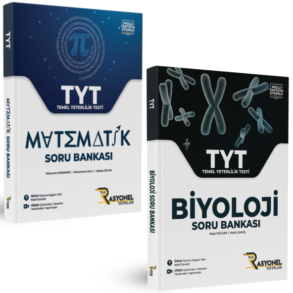 Rasyonel Yayınları TYT Matematik Soru Bankası ve TYT Biyoloji Soru Bankası Seti 2 Kitap