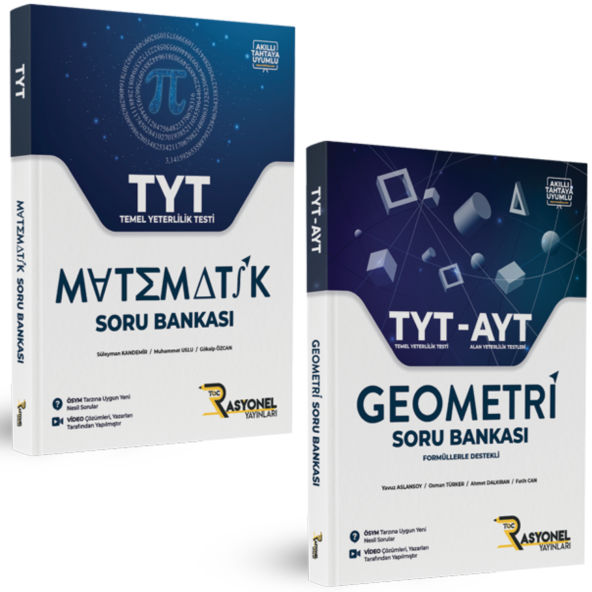 Rasyonel Yayınları TYT Matematik Soru Bankası ve TYT -AYT Geometri Soru Bankası Seti 2 Kitap