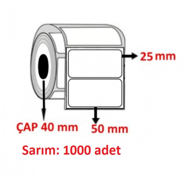 25X50 KUŞE ETİKET  ( 1000 li )