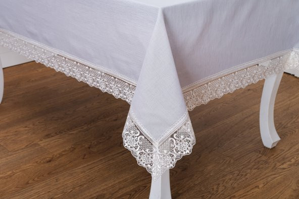 Finezza Gilda Lüx Dantelli Simli Kumaş Gri Masa Örtüsü  160x220 cm -1469 - 4
