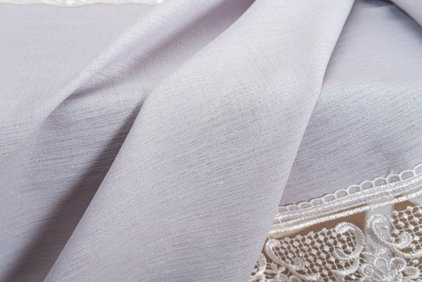 Finezza Gilda Lüx Dantelli Simli Kumaş Gri Masa Örtüsü  160x220 cm -1469 - 6