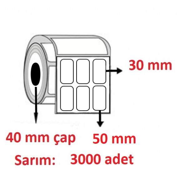 30X50 KUŞE ETİKET 3LÜ ( 3000 li )
