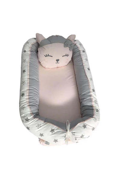 Bibaby 69097 Anne & Baba Yanı Yatağı Cute Cat Desen Lüx Baby Nest Yatak - 2
