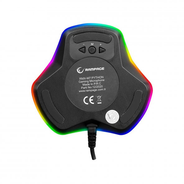 Rampage RMX-M7 Python USB RGB Ledli Siyah Masaüstü Oyuncu Led Mikrofon - 5