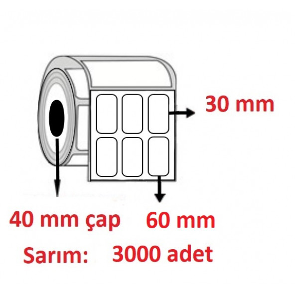 30X60 KUŞE ETİKET 3LÜ ( 3000 li )