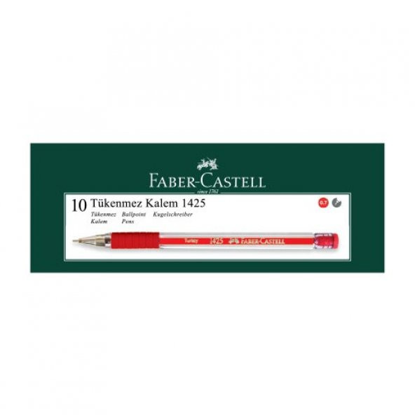 Faber Castell 1425 Kırmızı İğne Uçlu Tükenmez Kalem 10 Lu Kutu - 2