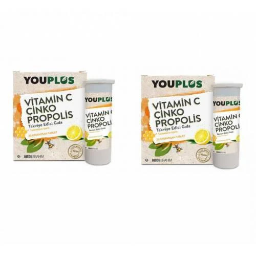 Youplus Vitamin C Çinko Propolis 20 Efervesan 2 KUTU-SKT:09/2026