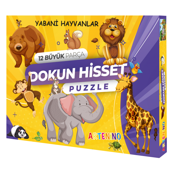Artenino Yabani Hayvanları 12 Büyük Parça Dokun Hisset Puzzle