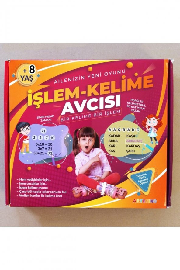 Işlem Kelime Avcısı Kutu Oyunu 4 Adet Yazı Tahtası Ve 88 Işlem Kelime Kartı