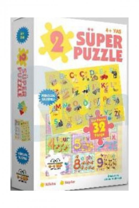 2 Süper Puzzle / Alfabe - Sayılar (Kutulu)