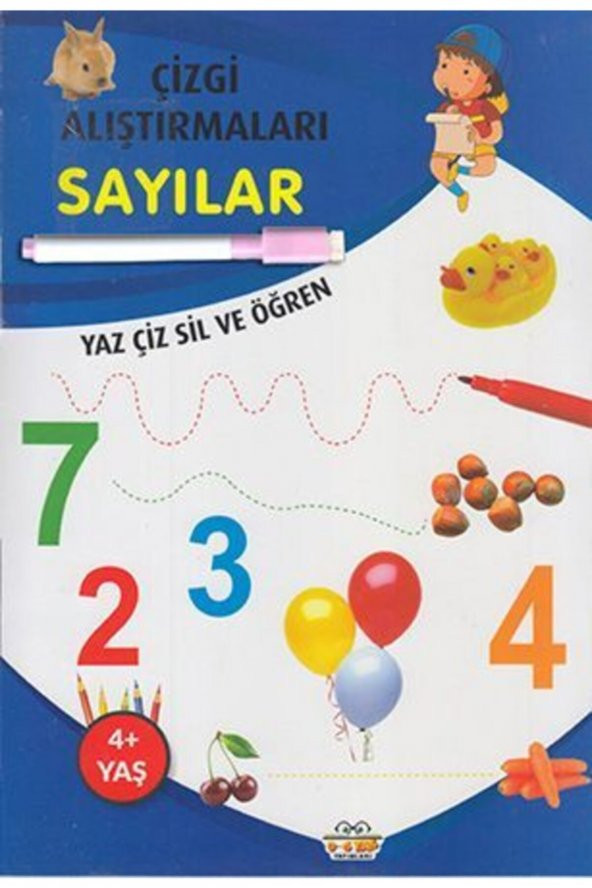 Çizgi Alıştırmaları Sayılar (yaz-çiz-sil Ve Öğren) Kalem Hediyeli