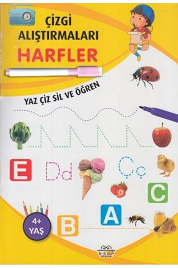 Çizgi Alıştırmaları Harfler Yaz Çiz Sil Ve Öğren Kalem Hediyeli - 1