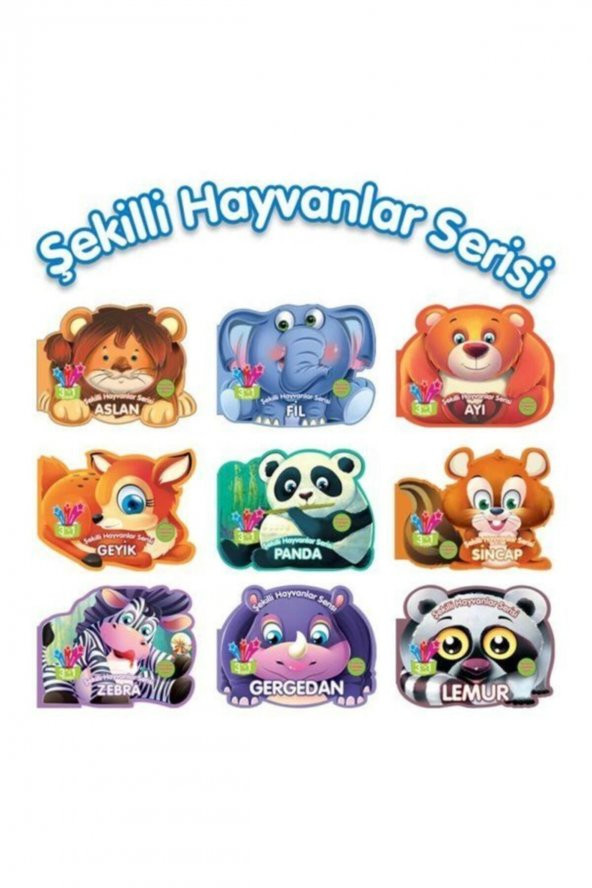 Şekilli Orman Hayvanları Serisi Seti - 9 Kitap Takım Kolektif