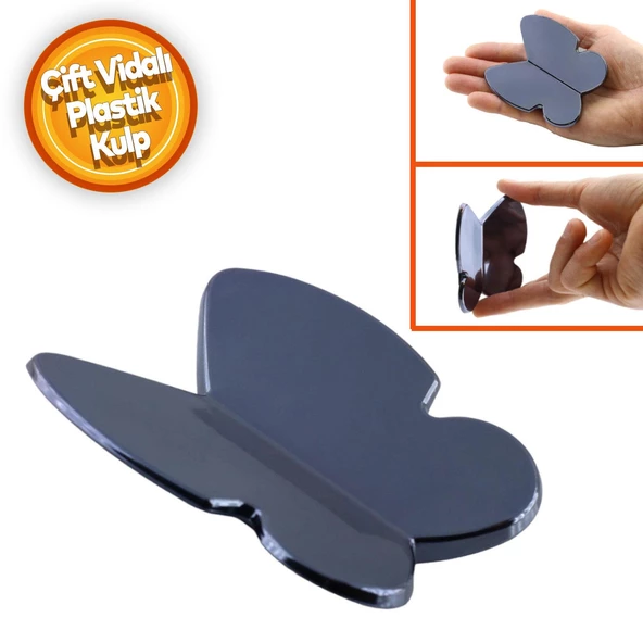 Kelebek Çocuk Bebek Genç Odası Çekmece Dolap Kapak Kulpu Kulbu Plastik Füme Kulp 32 mm