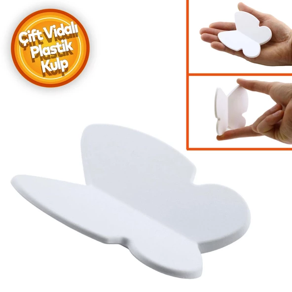Kelebek Çocuk Bebek Genç Odası Çekmece Dolap Kapak Kulpu Kulbu Plastik Mat Beyaz Kulp 32 Mm