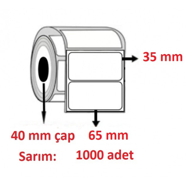 65X35 KUŞE ETİKET ( 1000 li )