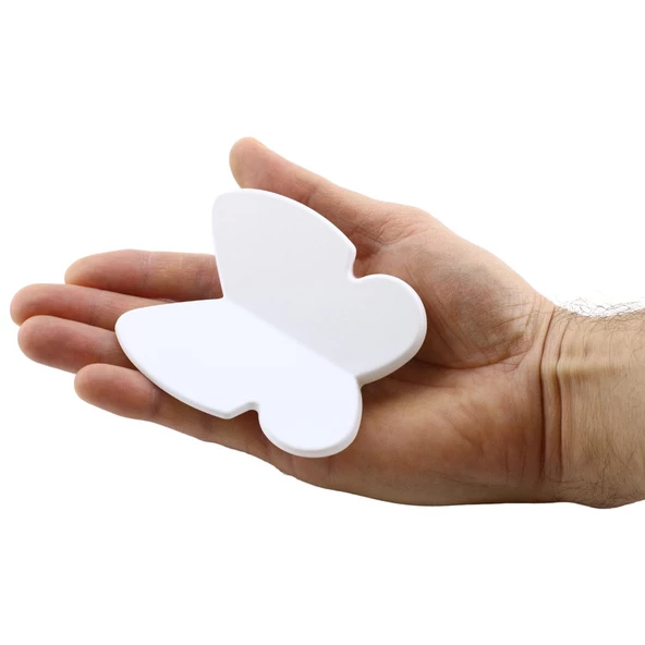 Kelebek Çocuk Bebek Genç Odası Çekmece Dolap Kapak Kulpu Kulbu Plastik Mat Beyaz Kulp 32 Mm - Resim 4