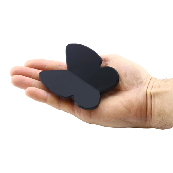 Kelebek Çocuk Bebek Genç Odası Çekmece Dolap Kapak Kulpu Kulbu Plastik Mat Siyah Kulp 32 Mm - 4