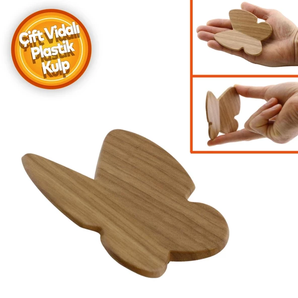 Kelebek Çocuk Bebek Genç Odası Çekmece Dolap Kapak Kulpu Kulbu Plastik Açık Ceviz Kulp 32 Mm