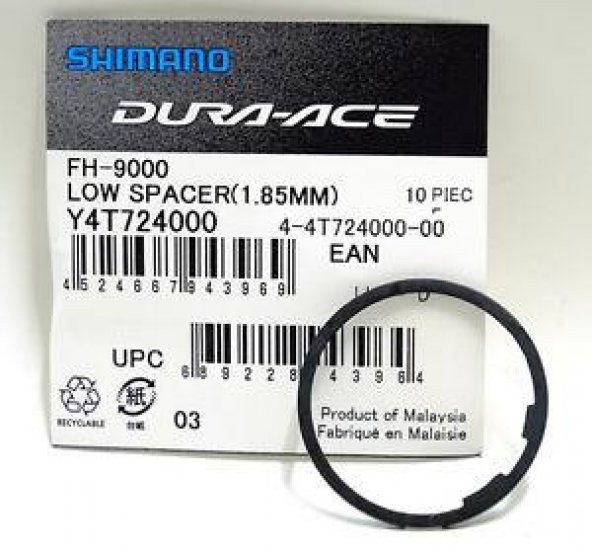 Shimano Spacer 1.85mm İçin Gövde Body 10s  Kaset Y4T724000 - 3
