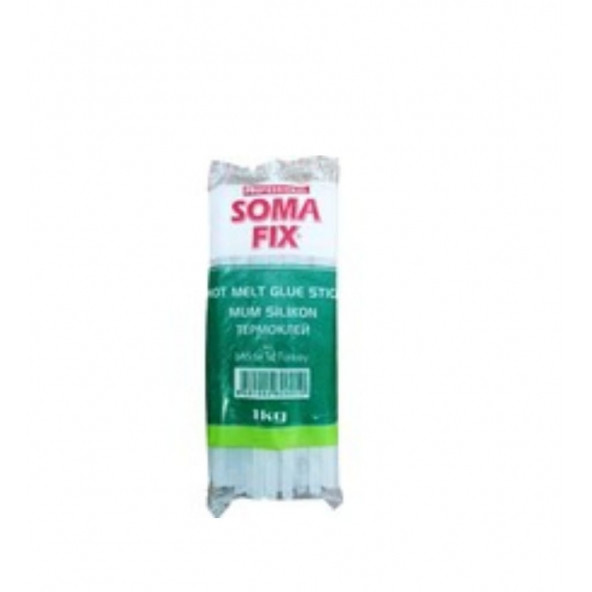 Somafix 1 kg 7.4 x 300 mm Ince Somafıx Mum Silikon Çubuk Sıcak Şeffaf - 1 kg  73-74 Adet Somafix