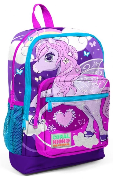 Coral High Mor Unicorn Baskılı Kız Çocuk İlkokul Çantası ve Beslenme Seti - Resim 2