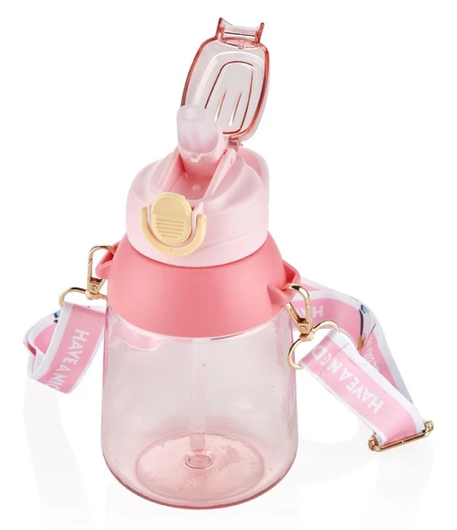 Vagonlife 800 ml Pembe Askılı Okul Günlük Spor Su Matarası - 2