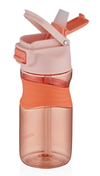 Vagonlife 450 ml Tritan Silikon Pipetli Spor ve Çocuk Genç Yetişkin Matara - Turuncu - 2