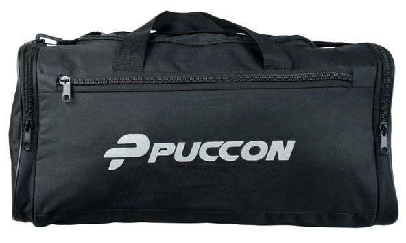 Puccon Kadın Erkek Siyah Tatil Seyahat Spor Çantası - El ve Omuz Askılı Çanta - 3