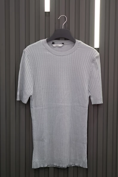 SLİMFİT LİKRALI SIFIR YAKA ERKEK TRİKO T-SHİRT - Resim 5