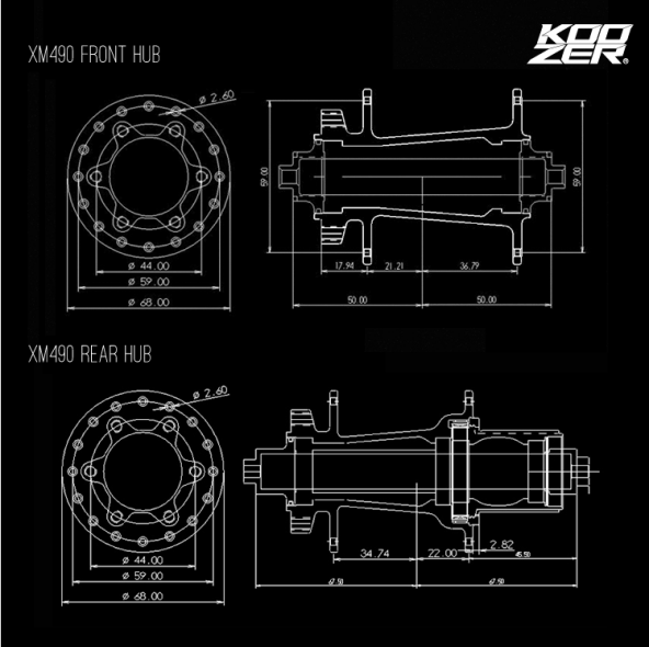 Koozer Xm490 Ön Arka Rulmanlı Göbek Seti 32 Delik Qr Mandallı 6 Vida Disk Uyumlu - 6