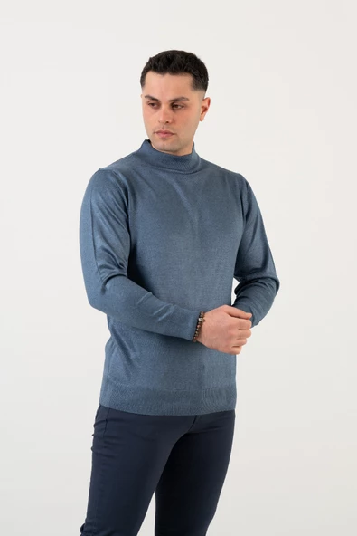 KLASİK KESİM YARIM BALIKÇI YÜNLÜ ERKEK TRİKO KAZAK - 2