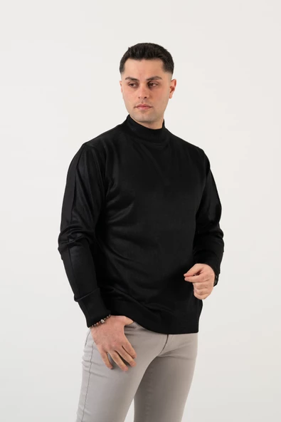 KLASİK KESİM YARIM BALIKÇI YÜNLÜ ERKEK TRİKO KAZAK - 7