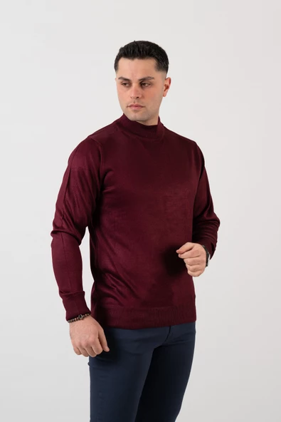 KLASİK KESİM YARIM BALIKÇI YÜNLÜ ERKEK TRİKO KAZAK - 4