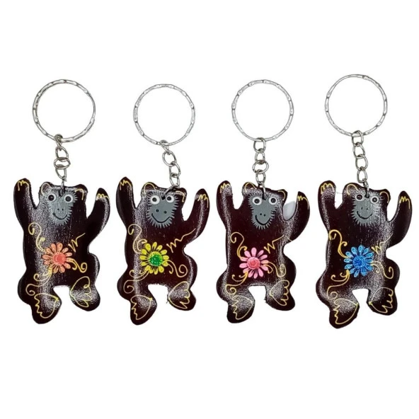 Hindistan Cevizi Maymun Anahtarlık Dörtlü Hediyelik Paket ürün görseli