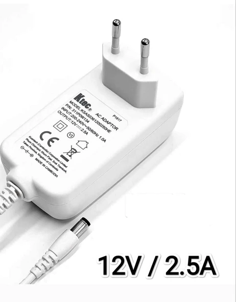 Ktech Zyxel Beyaz 12 Volt 2.5 A Modem-Router Switch Adaptörü 5.5x2.5 Uç