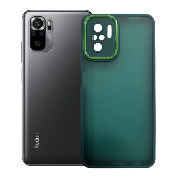 Xiaomi Redmi Note 10 / 10s Kılıf Freya Lazer Lens Kamera Çerçeveli Silikon Kapak - 8