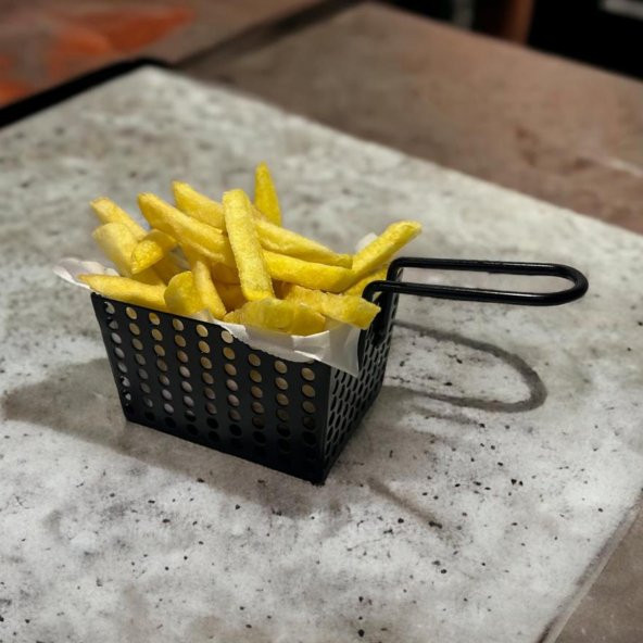 Mini Patateslik, Firütöz Sepeti, Patates Kızartma Sunum Sepeti, Cafe, Restaurant Burger Sunum, Servis Ekipmanı Model-1 SİYAH - 3