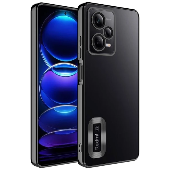 Xiaomi Redmi Note 12 Pro 5G Kılıf Kamera Korumalı Logo Gösteren Zore Omega Kapak  Siyah