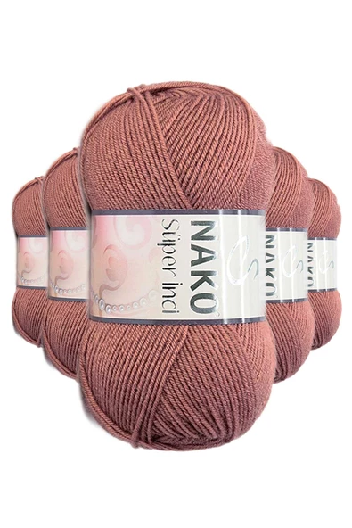 5 Adet Süper İnci El Örgü İpi 100 gr Marsala Kırmızı 2248 ürün görseli 1