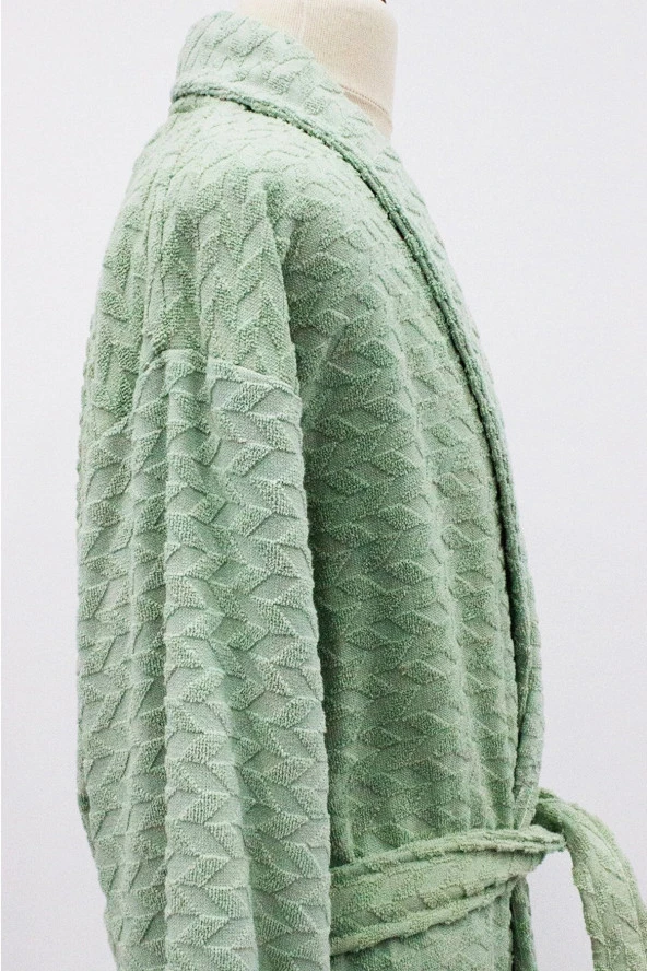 DURNES Gala Majestic Seri Pamuklu Bornoz Haki  ( 100 COTTON) - 3