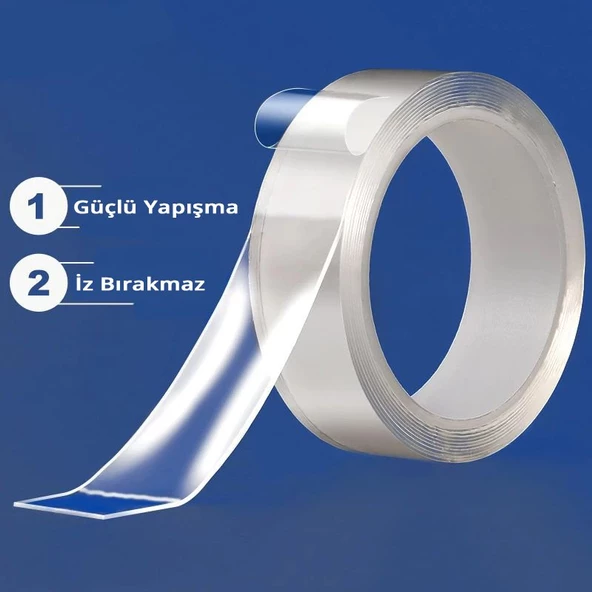 Çift Taraflı Akrilik Silikon Bant Yüksek Mukavemetli 18mm x 2 metre - 7