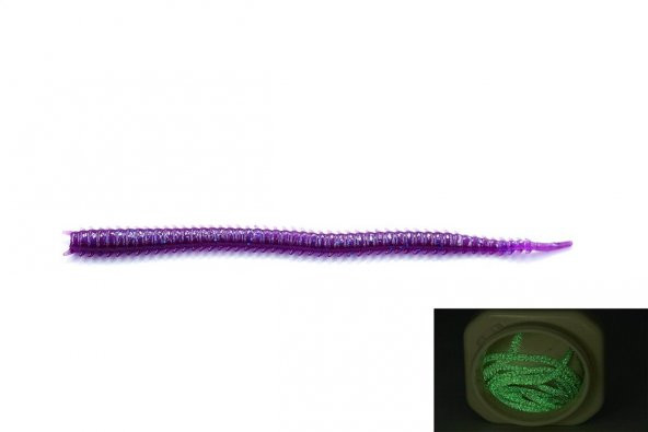 Fujin Mad Worm 9cm LRF Silikonu Glow Purple - Resim 2