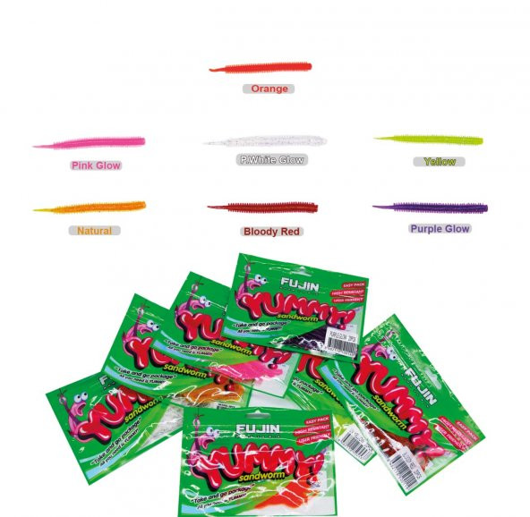 Fujin Yummy Sandworm 7cm Lrf Silikonu Orange - Resim 2