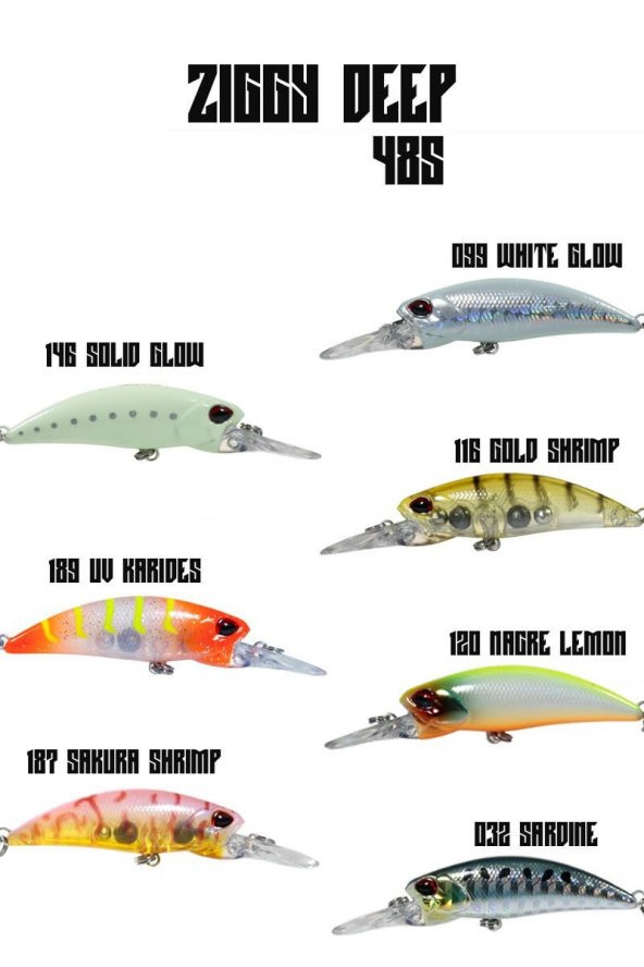 Fujin Ziggy Deep 48S 48mm 4.5gr Maket Balık 099 White Glow - Resim 2
